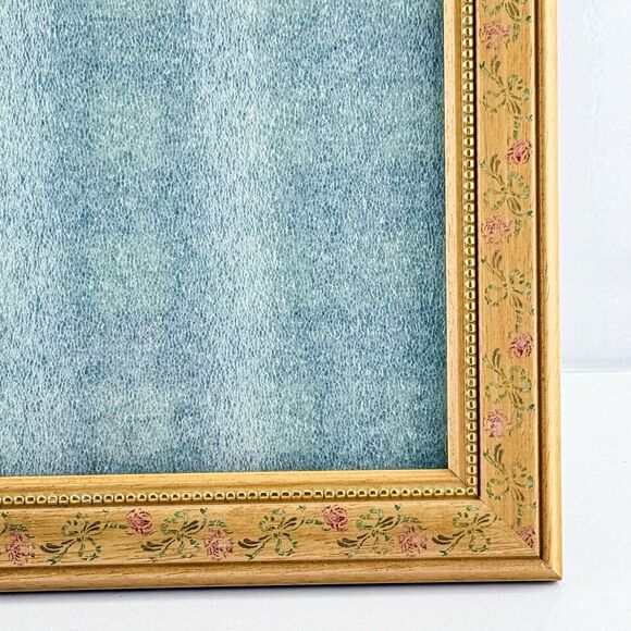 Vintage Floral Wood Picture Frame 10x12 – Cottagecore Shabby Chic Rose Design - Picture 4 of 7